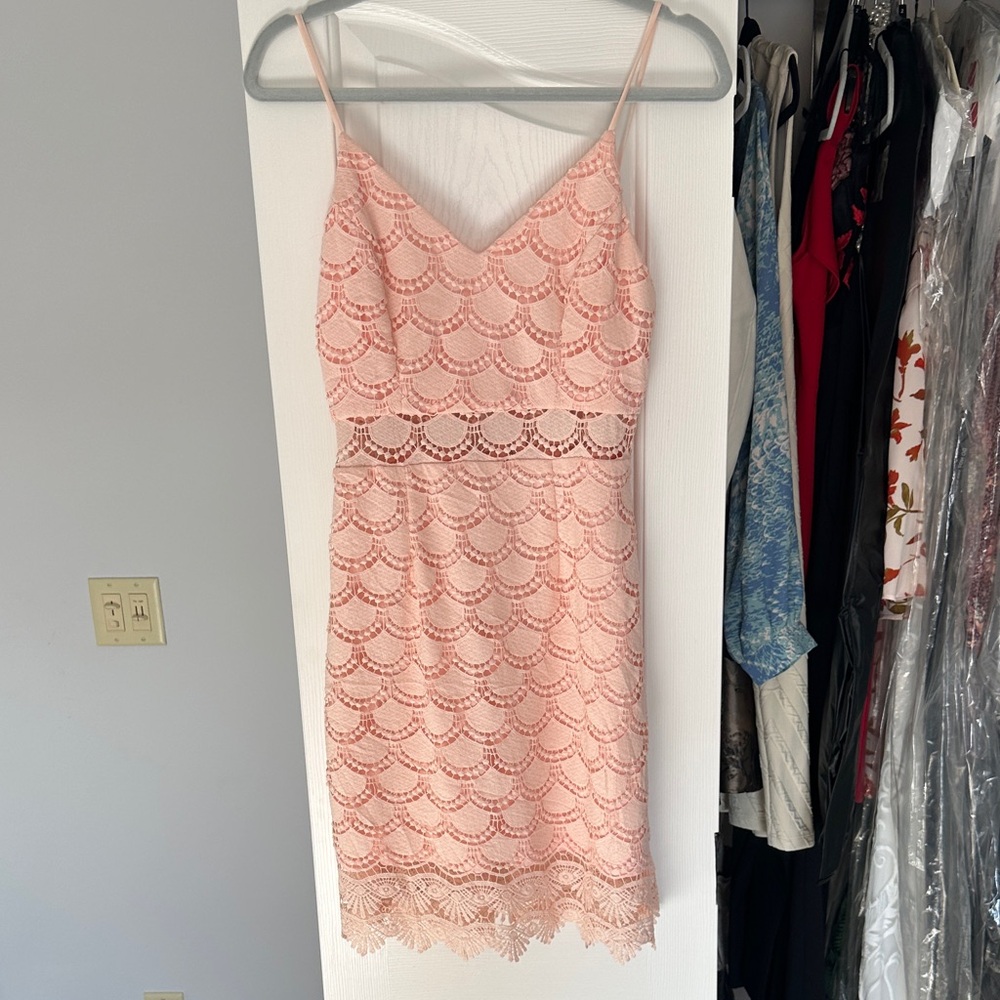 Aqua Coral Lace Dress